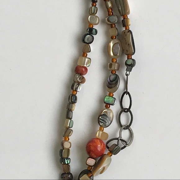 Silpada 925 Red Sponge Coral& Abalone Necklace - Picture 3 of 7